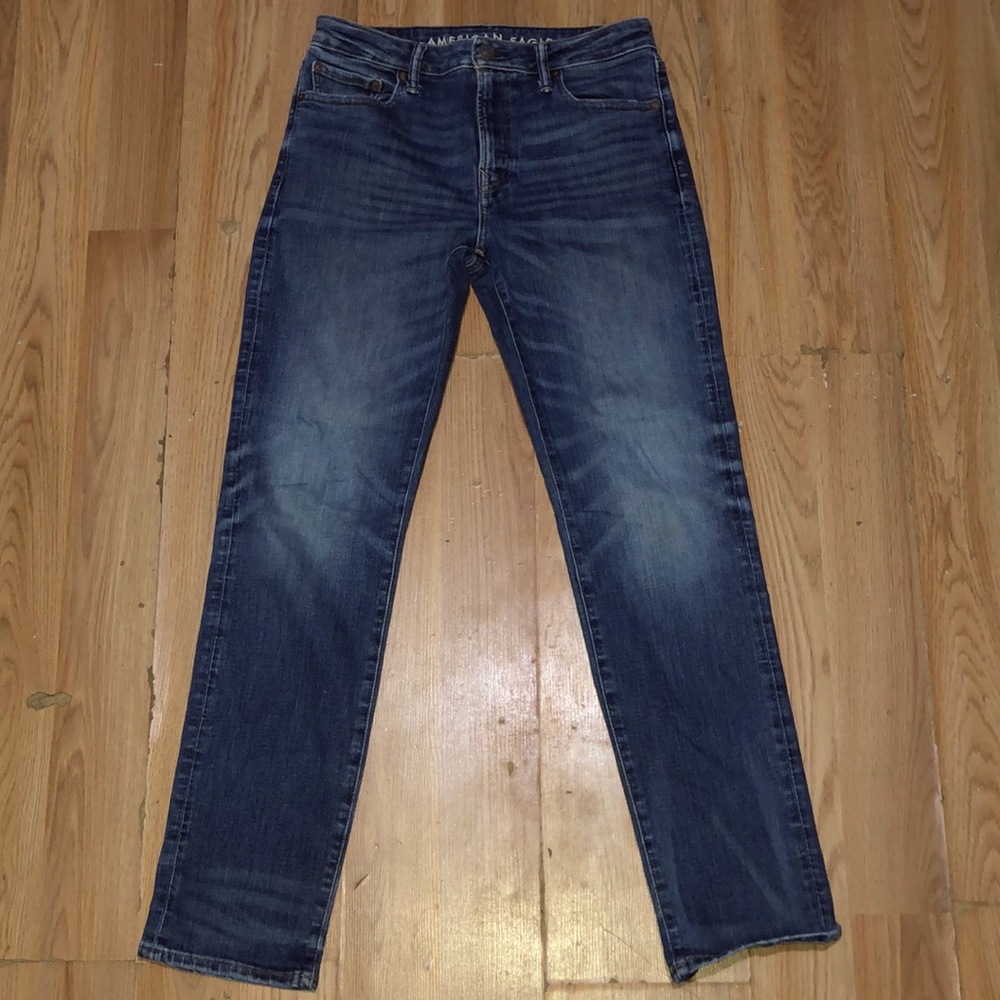 Male blue American eagle jeans
